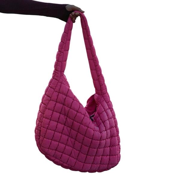 Free People Movement Quilted Carryall Bag Bubblegum Pink NWT - Picture 6 of 6
